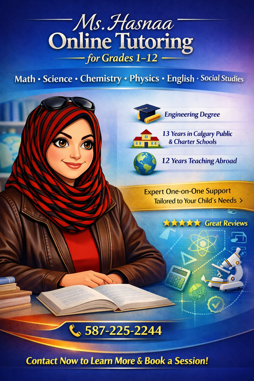 Original Ms. Hasnaa Online Tutoring poster artwork